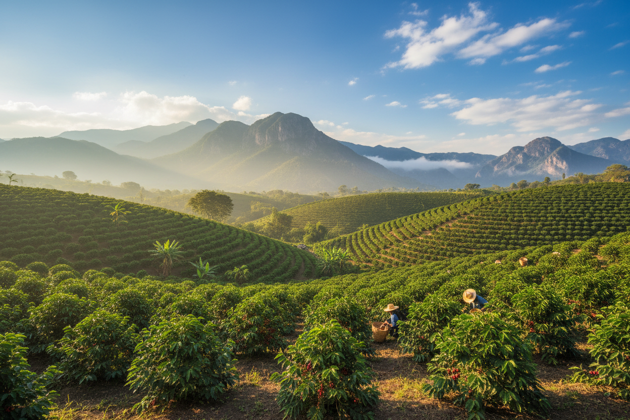 coffee field in mexico