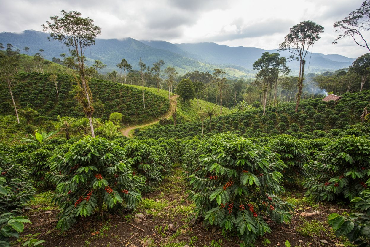 coffee field in papua new guinea